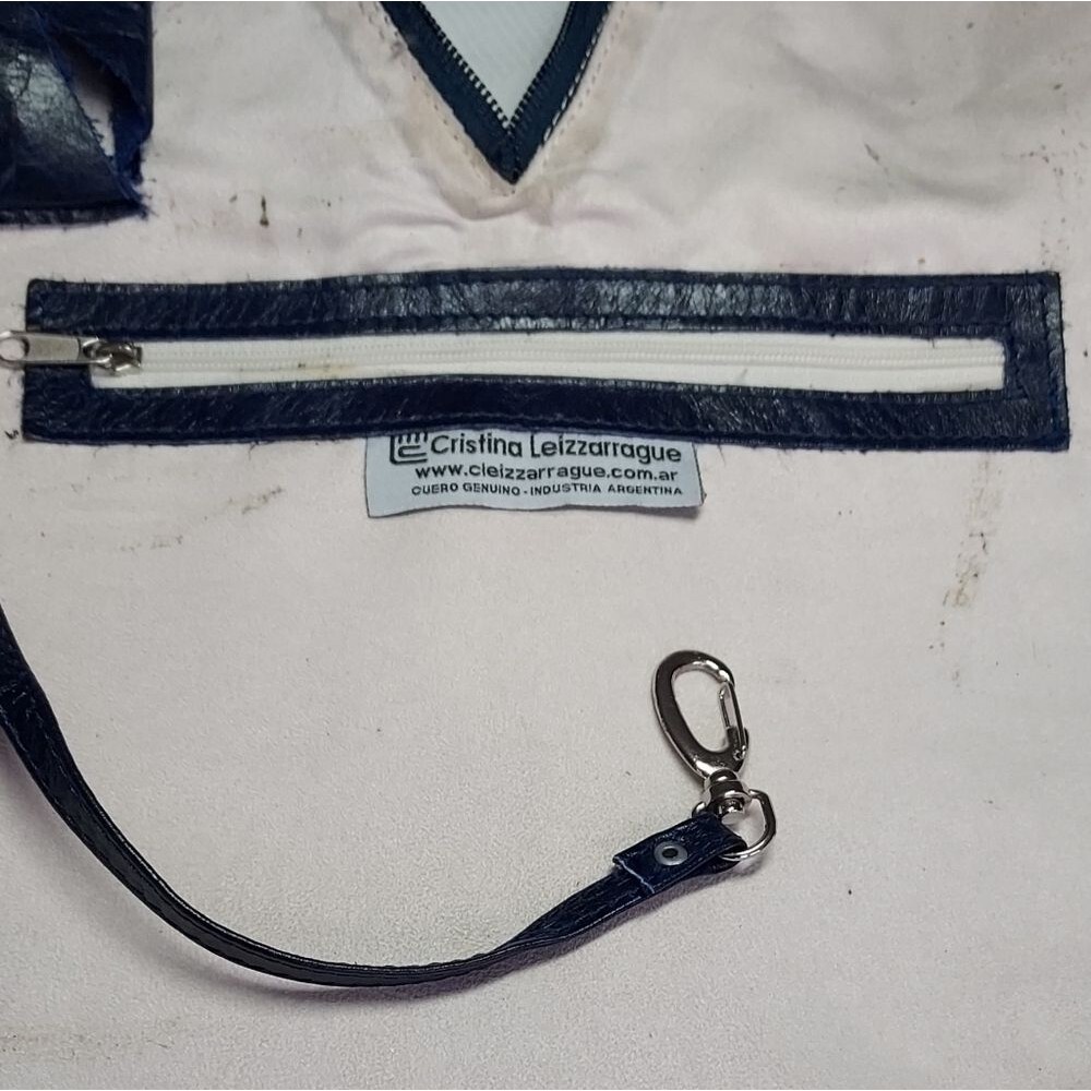 Cristina Leizzarrague Boho- Chic Leather Bag Navy Blue RARE FIND! - Picture 14 of 16